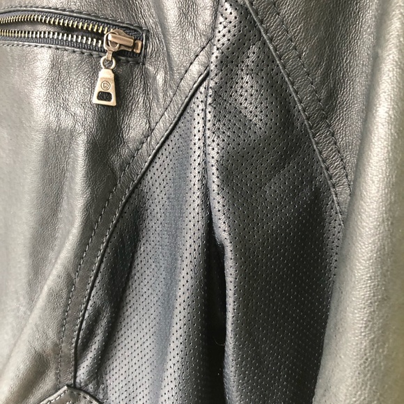 NWOT blue leather motorcycle jacket - Picture 3 of 6